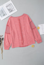 Load image into Gallery viewer, Waffle-Knit Round Neck Long Sleeve Sweatshirt
