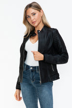 Load image into Gallery viewer, Snobbish PU Leather Biker Jacket with Side Zip Pockets

