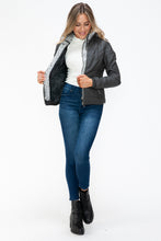 Load image into Gallery viewer, YMI Faux Layered Double-Zipper Jacket with Fuzzy Hood
