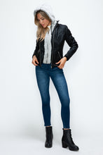 Load image into Gallery viewer, YMI Faux Layered Double-Zipper Jacket with Fuzzy Hood
