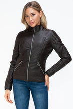 Load image into Gallery viewer, YMI Faux Layered Double-Zipper Jacket with Fuzzy Hood
