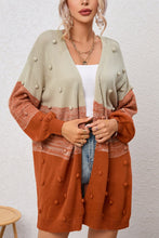 Load image into Gallery viewer, Pompom Color Block Open Front Cardigan
