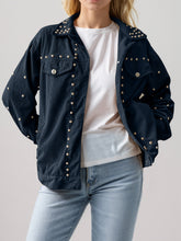 Load image into Gallery viewer, Studded Collared Neck Button Up Jacket
