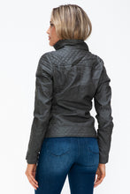 Load image into Gallery viewer, YMI Faux Layered Double-Zipper Jacket with Fuzzy Hood
