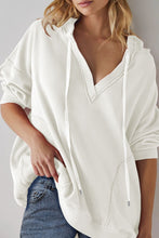 Load image into Gallery viewer, Exposed Seam Drawstring Long Sleeve Hoodie
