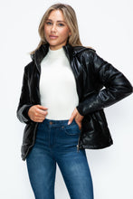 Load image into Gallery viewer, How Dare U Pocketed Zip Up Puffer Jacket with Removable Hood
