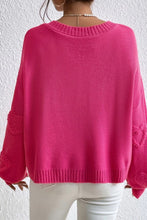 Load image into Gallery viewer, Pearl Trim Heart V-Neck Sweater
