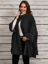 Load image into Gallery viewer, Fuzzy Trim Long Sleeve Poncho
