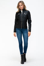 Load image into Gallery viewer, YMI Removable Faux Layered Multi-Pocket Jacket with Fuzzy Hood
