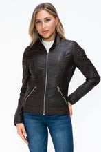 Load image into Gallery viewer, YMI Faux Layered Double-Zipper Jacket with Fuzzy Hood
