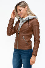 Load image into Gallery viewer, YMI Faux Layered Double-Zipper Jacket with Fuzzy Hood
