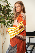 Load image into Gallery viewer, Davi &amp; Dani Openwork Open Front Striped Cardigan

