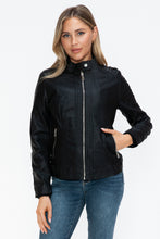 Load image into Gallery viewer, Snobbish PU Leather Biker Jacket with Side Zip Pockets
