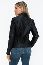 Load image into Gallery viewer, Snobbish Faux Leather Zip Up Mock Neck Jacket
