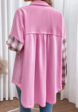 Load image into Gallery viewer, Plaid Button Up Shacket with Chest Pockets
