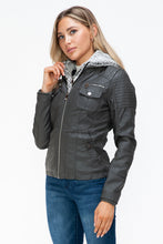 Load image into Gallery viewer, YMI Removable Faux Layered Multi-Pocket Jacket with Fuzzy Hood
