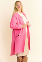 Load image into Gallery viewer, Davi &amp; Dani Side Slit Button Up Hooded Cardigan
