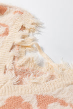 Load image into Gallery viewer, Distressed Trim Leopard V-Neck Sweater
