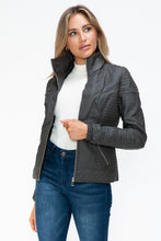 Load image into Gallery viewer, YMI Faux Layered Double-Zipper Jacket with Fuzzy Hood
