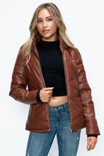 Load image into Gallery viewer, How Dare U Pocketed Zip Up Puffer Jacket with Removable Hood
