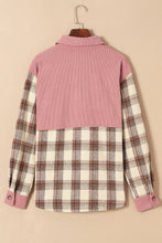 Load image into Gallery viewer, Pocketed Plaid Collared Neck Shacket
