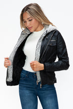 Load image into Gallery viewer, YMI Removable Faux Layered Multi-Pocket Jacket with Fuzzy Hood
