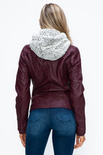 Load image into Gallery viewer, YMI Faux Layered Double-Zipper Jacket with Fuzzy Hood
