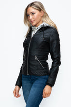Load image into Gallery viewer, YMI Faux Layered Double-Zipper Jacket with Fuzzy Hood
