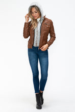 Load image into Gallery viewer, YMI Removable Faux Layered Multi-Pocket Jacket with Fuzzy Hood
