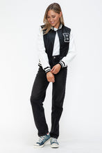 Load image into Gallery viewer, Love Me Now PU Leather Contrast Snap Down Bomber Jacket
