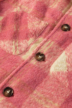 Load image into Gallery viewer, Slit Plaid Collared Neck Shacket
