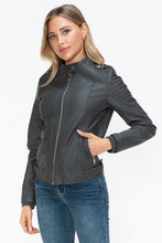 Load image into Gallery viewer, Snobbish PU Leather Biker Jacket with Side Zip Pockets

