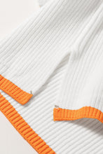 Load image into Gallery viewer, Contrast Half Zip Drop Shoulder Sweater
