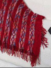 Load image into Gallery viewer, Fringe Contrast Hooded Poncho

