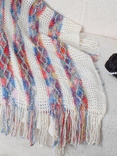 Load image into Gallery viewer, Fringe Contrast Hooded Poncho
