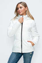 Load image into Gallery viewer, How Dare U Pocketed Zip Up Puffer Jacket with Removable Hood
