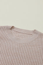 Load image into Gallery viewer, Cable-Knit Round Neck Dropped Shoulder Sweater
