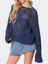Load image into Gallery viewer, Star Round Neck Long Sleeve Knit Top

