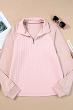 Load image into Gallery viewer, Textured Quarter Zip Long Sleeve Sweatshirt
