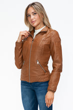 Load image into Gallery viewer, YMI Faux Layered Double-Zipper Jacket with Fuzzy Hood
