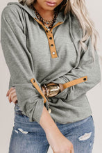 Load image into Gallery viewer, Drawstring Quarter Snap Long Sleeve Hoodie
