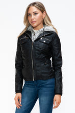 Load image into Gallery viewer, YMI Removable Faux Layered Multi-Pocket Jacket with Fuzzy Hood
