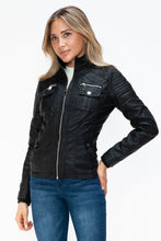 Load image into Gallery viewer, YMI Removable Faux Layered Multi-Pocket Jacket with Fuzzy Hood
