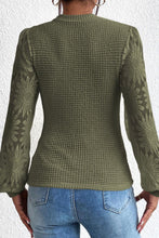 Load image into Gallery viewer, Mock Neck Lace Long Sleeve Top
