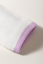 Load image into Gallery viewer, Contrast Half Zip Drop Shoulder Sweater
