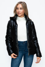 Load image into Gallery viewer, How Dare U Pocketed Zip Up Puffer Jacket with Removable Hood
