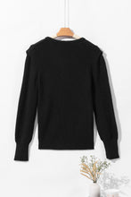 Load image into Gallery viewer, Solid Color Notched Long Sleeve Sweater
