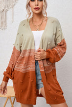 Load image into Gallery viewer, Pompom Color Block Open Front Cardigan
