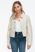 Load image into Gallery viewer, Snobbish Snap Down Long Sleeve PU Leather Jacket

