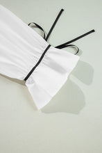Load image into Gallery viewer, Ribbon Bowtie Collared Neck Flounce Sleeve Shirt
